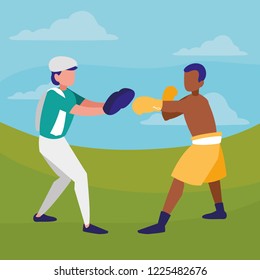 boxer and sparring training avatars characters