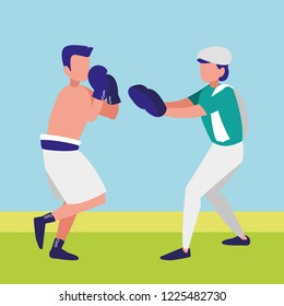 boxer and sparring training avatars characters
