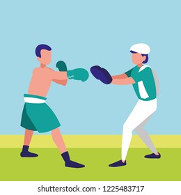 boxer and sparring training avatars characters