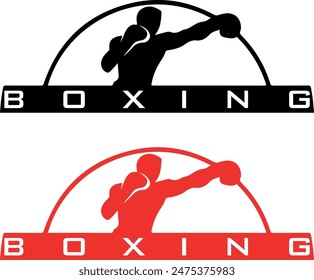 boxer sports logo design vector file 