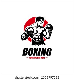 boxer sports logo design vector file