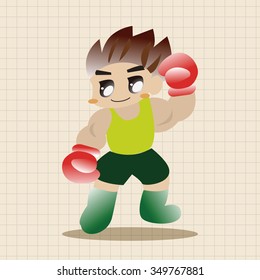 boxer theme elements vector,eps