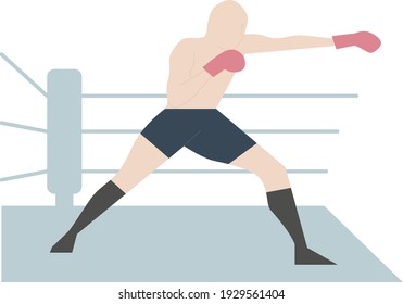 Boxer throwing punches inside a boxing ring