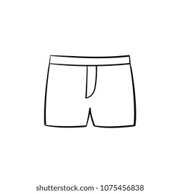 Boxer underpants hand drawn outline doodle icon. Male underwear - underpants vector sketch illustration for print, web, mobile and infographics isolated on white background.
