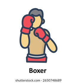 Boxer Vector Icon which can easily modify or edit 
