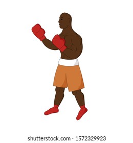 Boxer. Vector illustration. Fighter. Flat style.