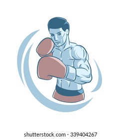 boxer vector illustration on white background