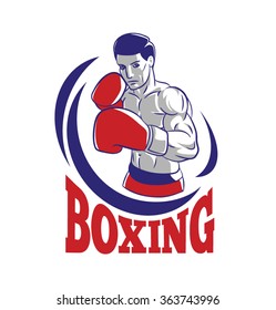 boxer vector illustration.boxing emblem logo