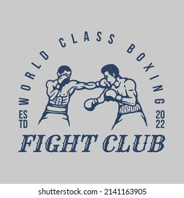 boxer vintage logo template fighting