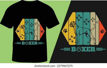 BOXER Vintage Retro T-Shirt Design for Men and Women, Vector Illustration.
