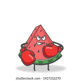 Boxer Watermelon character vector template design illustration