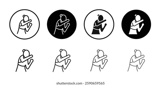 Boxer Woman Icon line art vector