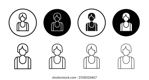 Boxer Woman Icon logo sign set vector outline