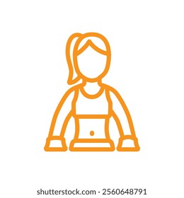 Boxer Woman Icon Outline vector for web ui