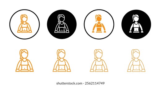 Boxer Woman Icon Outline vector for web ui