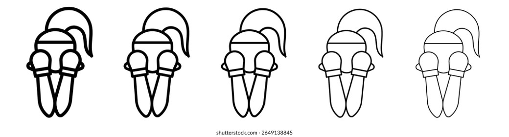 Boxer Woman Icon simple illustration logo art