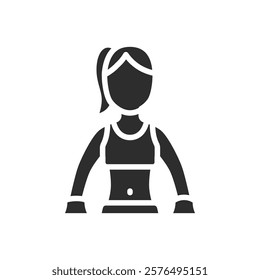 Boxer Woman Icon web design in vector