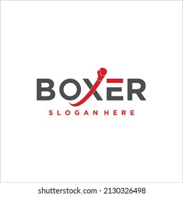 boxer word growth text for typography icon logo design. vector