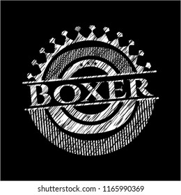 Boxer written on a chalkboard