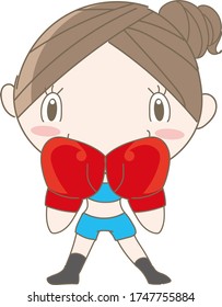 Boxercise pose - Woman enjoying fitness