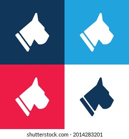 Conjunto de iconos mínimo de cuatro colores en color azul y rojo