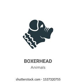 Boxerhead vector icon on white background. Flat vector boxerhead icon symbol sign from modern animals collection for mobile concept and web apps design.