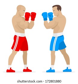 Boxers athletes stand in rack