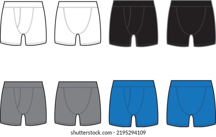 Boxers Editable Fashion Flat Templates