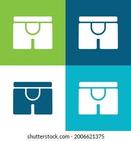 Boxers Flat four color minimal icon set