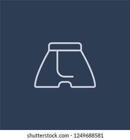 Boxers icon. Boxers linear design concept from Clothes collection. Simple element vector illustration on dark blue background.