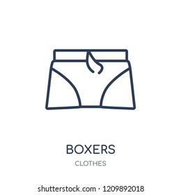 Boxers icon. Boxers linear symbol design from Clothes collection. Simple outline element vector illustration on white background.