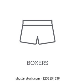 Boxers linear icon. Modern outline Boxers logo concept on white background from Clothes collection. Suitable for use on web apps, mobile apps and print media.