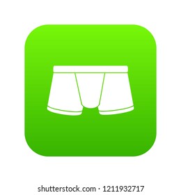 Boxers underpants icon green vector isolated on white background