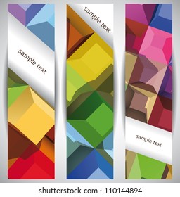 Boxes. Abstract Web Banners. Eps10 .Image contain transparency and various blending modes