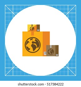 Boxes with Airmail Sign Icon