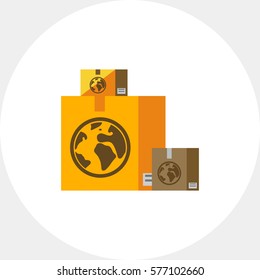 Boxes with Airmail Sign Icon