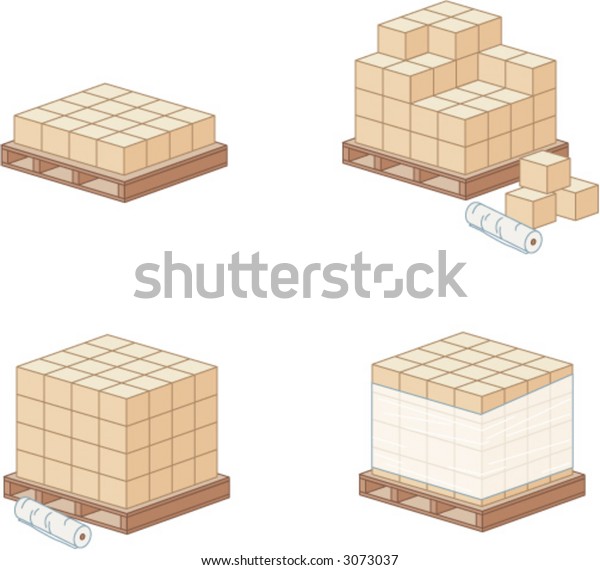 Boxes Being Loaded Stock Vector (Royalty Free) 3073037