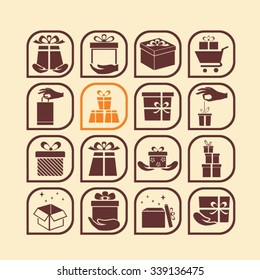 Boxes with bows. Vector set.
EPS-10 (non transparent elements,non gradient)