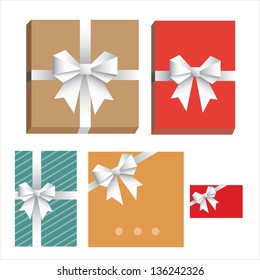 boxes and cards with tapes