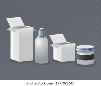caja caja caja caja caja y embalaje de botellas marca de producto icono ilustración vectorial diseño