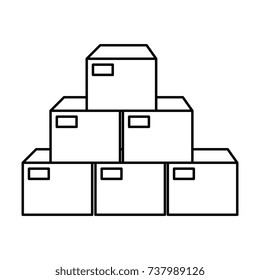 boxes carton isolated icon