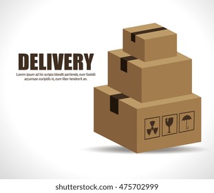 boxes carton packing delivery service vector illustration design