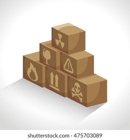 boxes carton packing delivery service vector illustration design