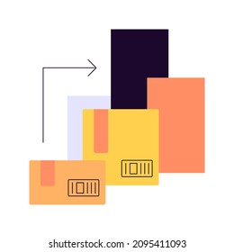 Boxes with charts. Delivery. Statistics. Modern flat icon. Vector file.