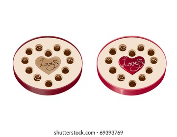 boxes of chocolate candies for St. Valentine's day