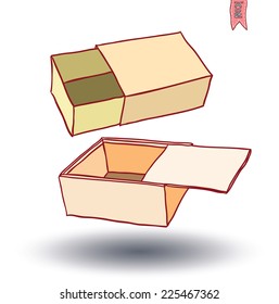  boxes collection, doodles set. vector illustration.