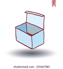  boxes collection, doodles set. vector illustration.