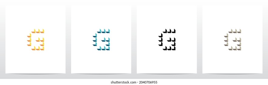 Cajas Cubos Formación de letras Diseño de logotipo G