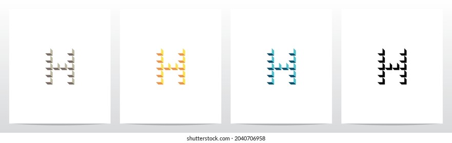 Boxes Cubes Forming Letter Logo Design H