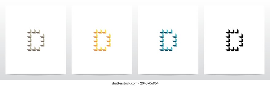 Boxes Cubes Forming Letter Logo Design D